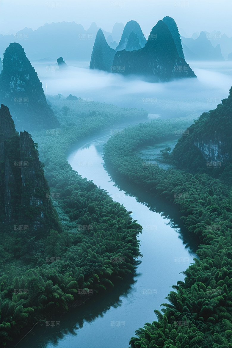 桂林山水山川河流摄影图
