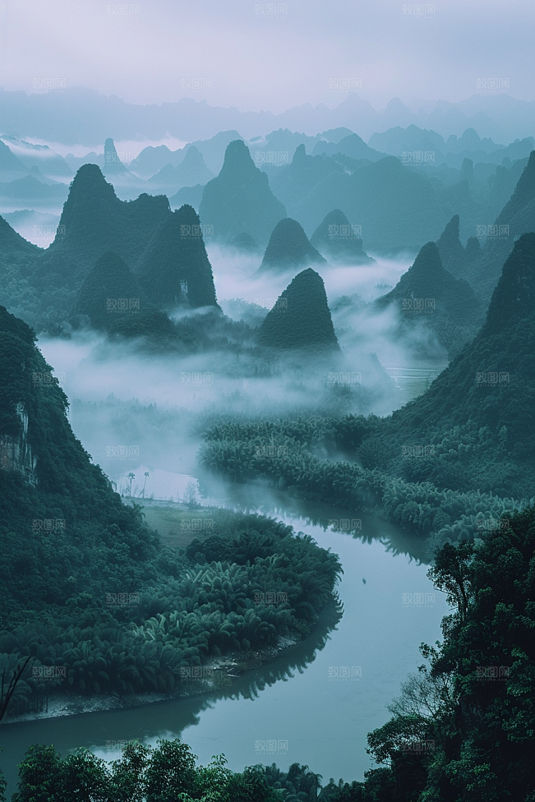 桂林山水唯美阳朔摄影图