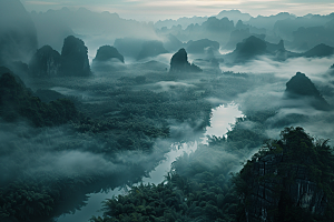 桂林山水精致自然摄影图