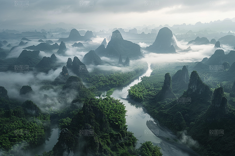 桂林山水广西旅游摄影图