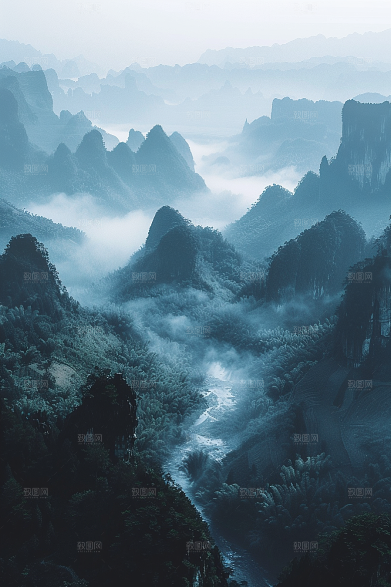 桂林山水风光大气摄影图