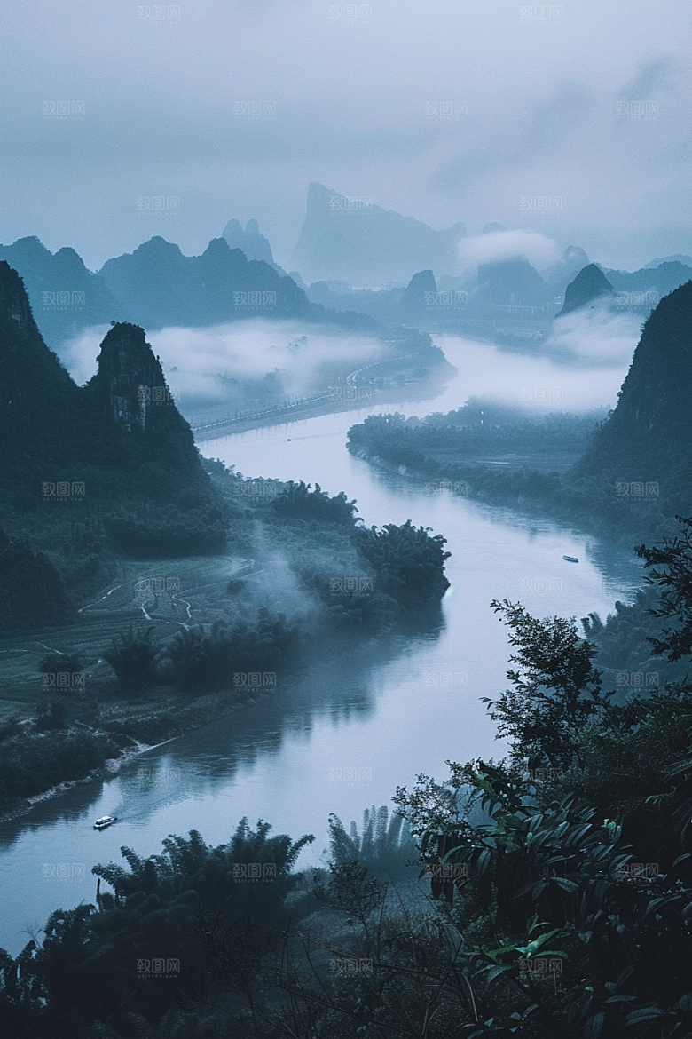 桂林山水河流山川摄影图