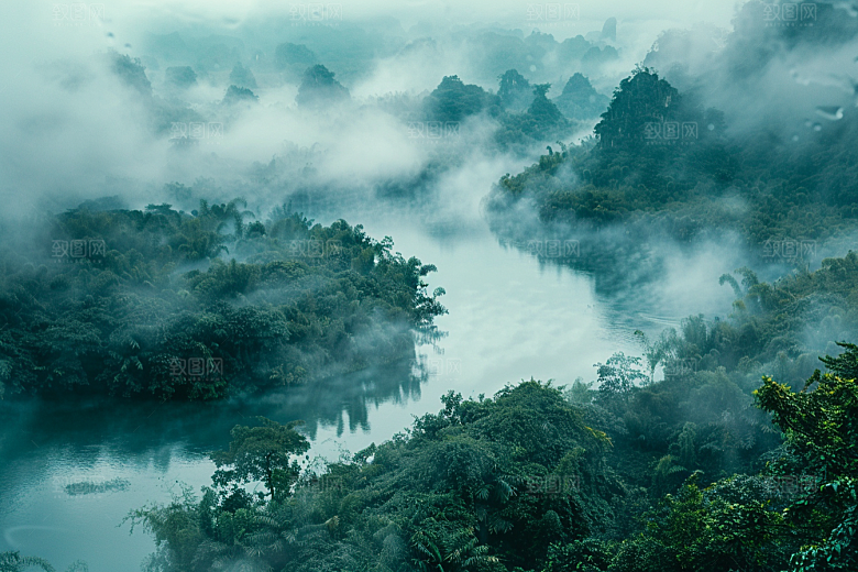 桂林山水喀斯特地貌阳朔摄影图