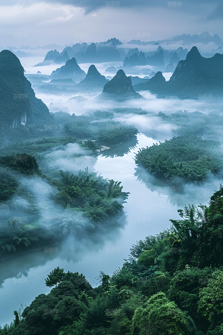 桂林山水高清阳朔摄影图