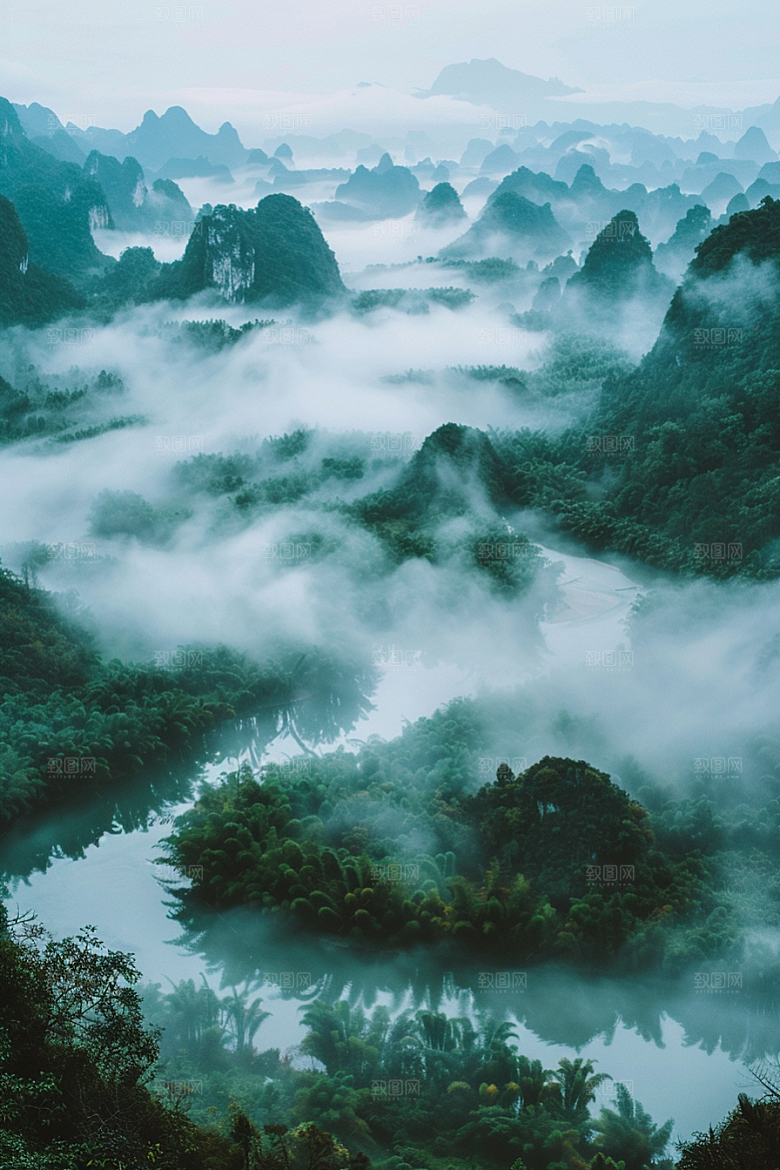 桂林山水旅行唯美摄影图