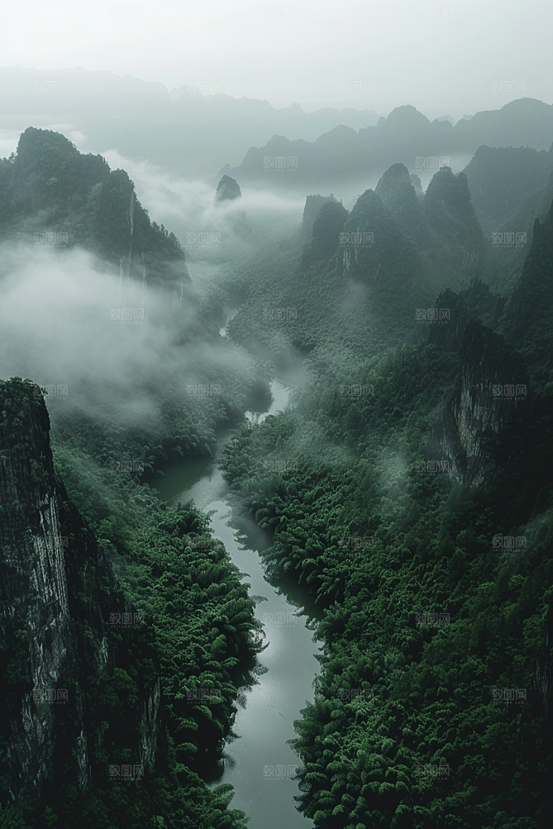 桂林山水旅行喀斯特地貌摄影图