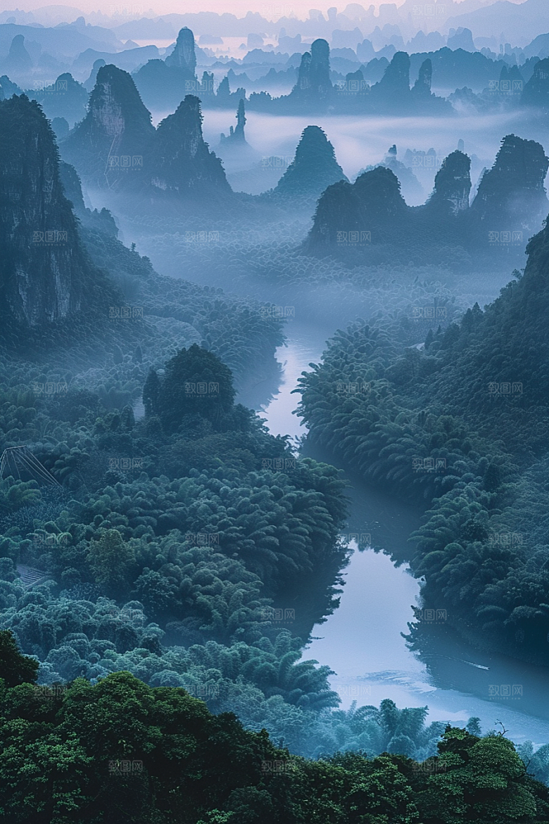 桂林山水风光河流摄影图
