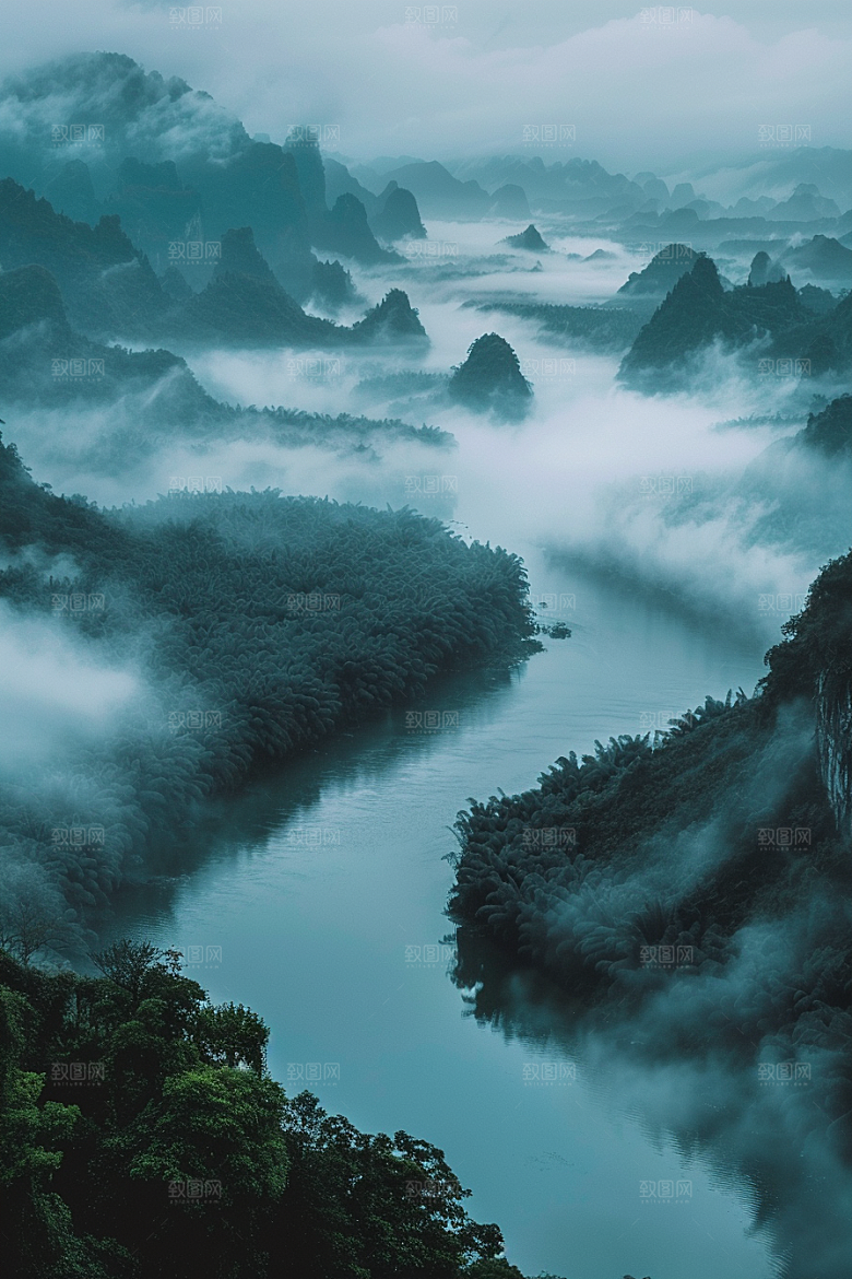 桂林山水山川阳朔摄影图