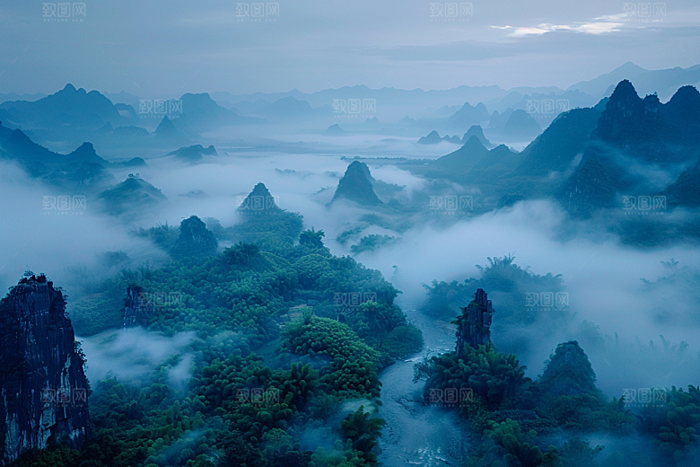 桂林山水旅游风光摄影图