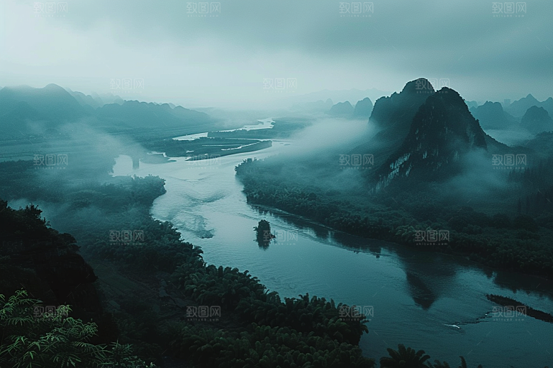 桂林山水山川阳朔摄影图