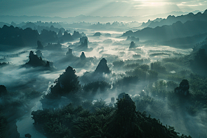 桂林山水旅行自然摄影图