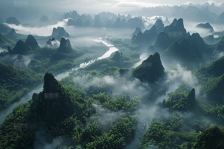 桂林山水唯美旅行摄影图