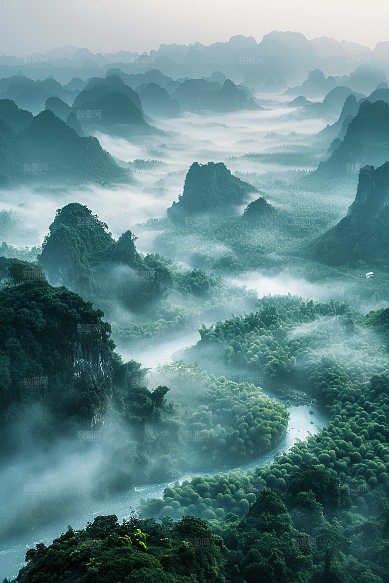 桂林山水阳朔风光摄影图