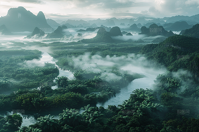 桂林山水旅行自然摄影图