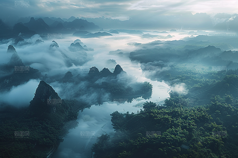 桂林山水自然旅行摄影图