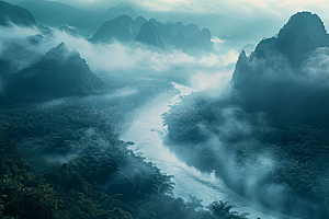 桂林山水旅游大气摄影图