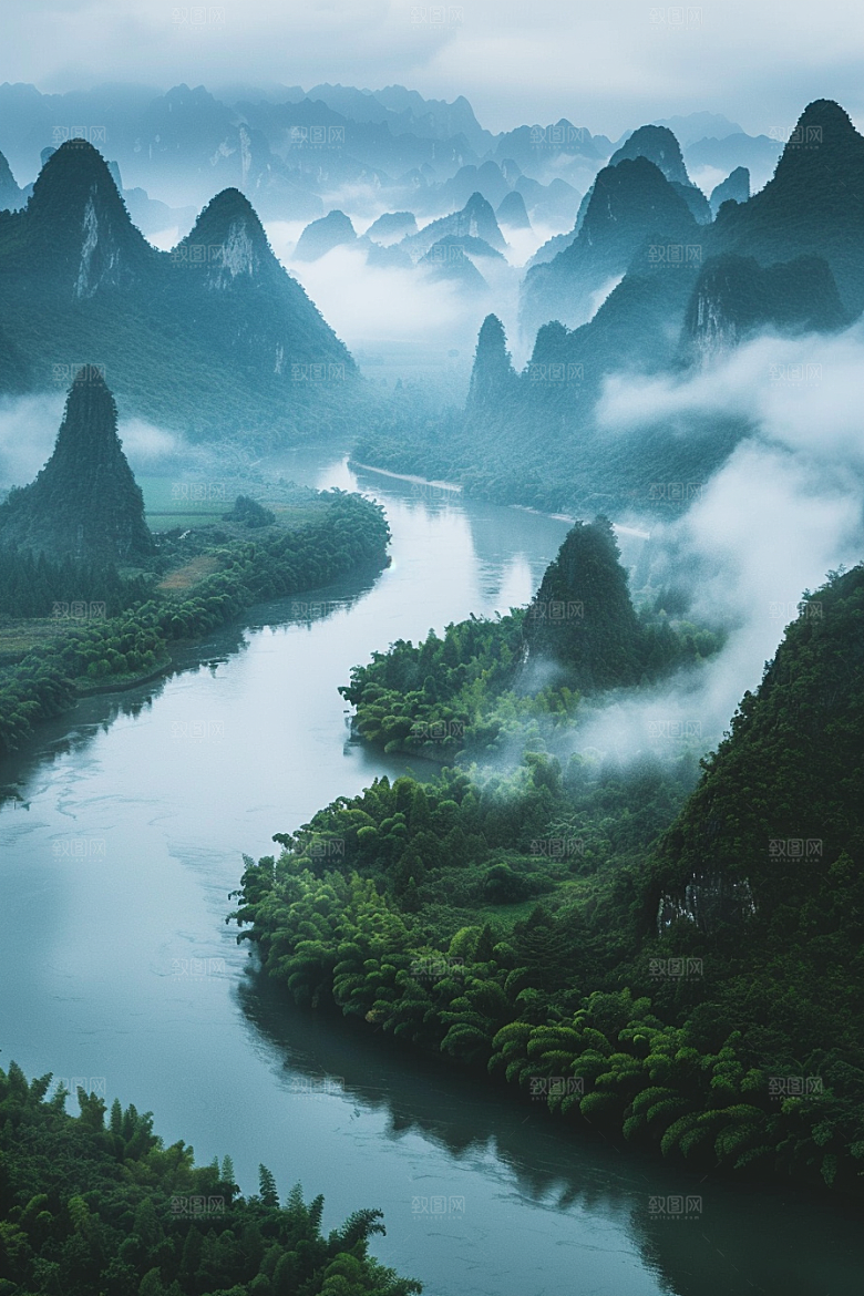 桂林山水大气旅游摄影图