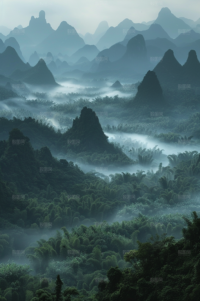 桂林山水旅行阳朔摄影图