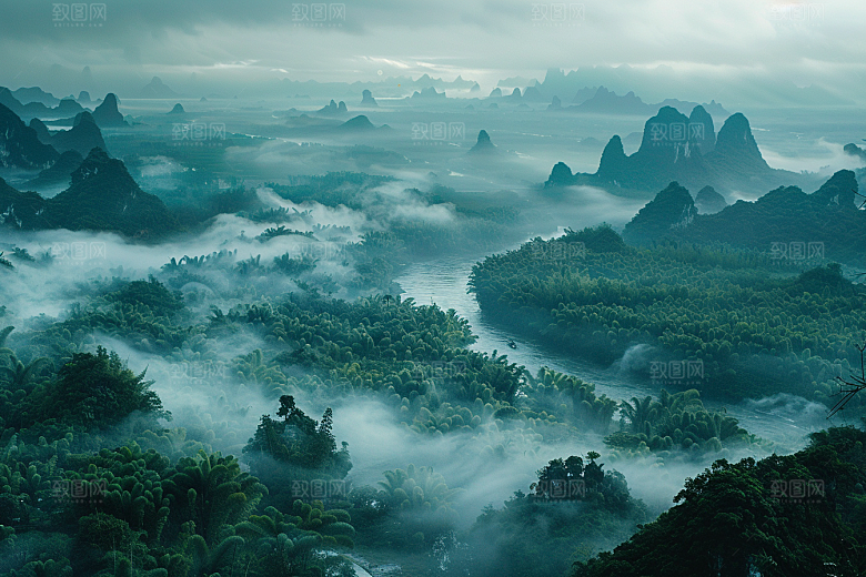 桂林山水大气旅游摄影图
