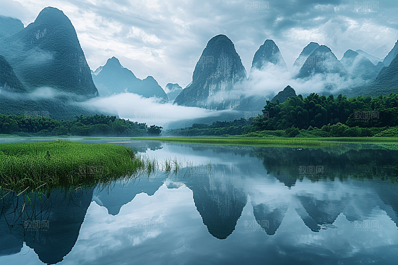 桂林山水大气旅游摄影图
