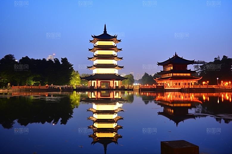 桂林山水唯美喀斯特地貌摄影图