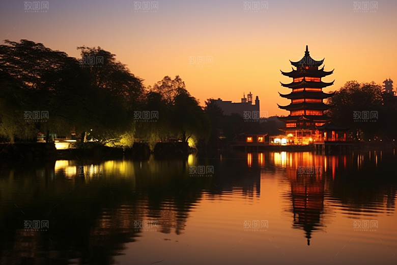 桂林山水唯美河流摄影图