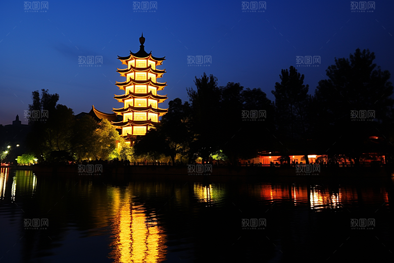 桂林山水喀斯特地貌广西摄影图