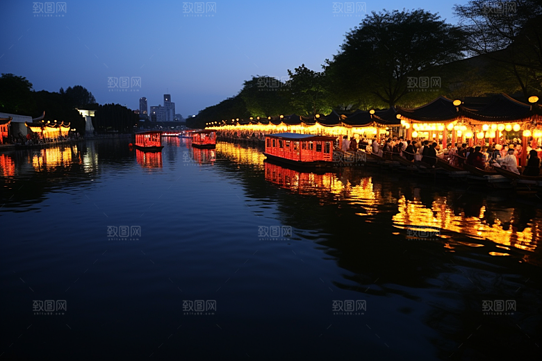 桂林山水河流阳朔摄影图