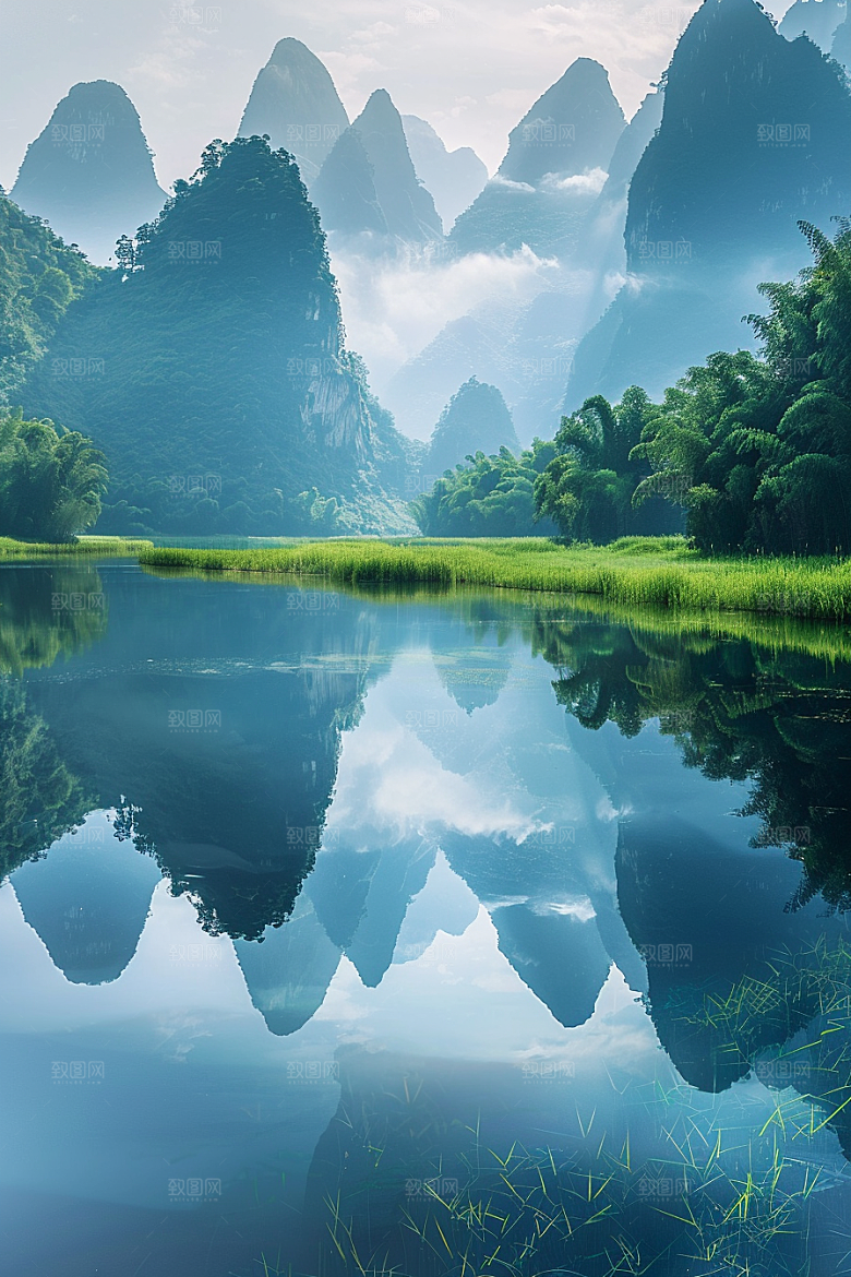 桂林山水风光广西摄影图