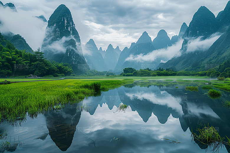 桂林山水自然旅行摄影图