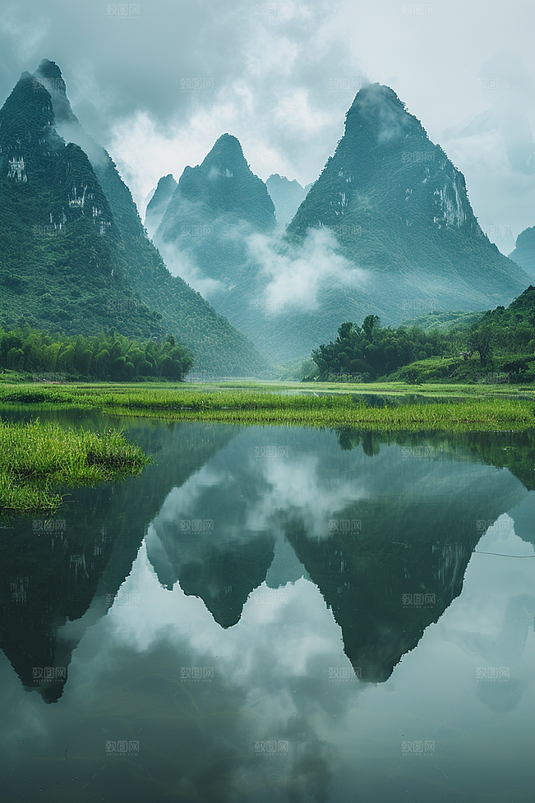 桂林山水唯美阳朔摄影图