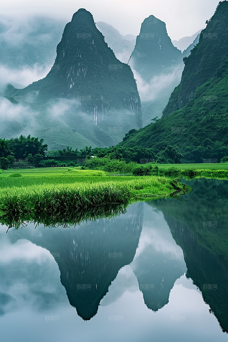 桂林山水风光河流摄影图