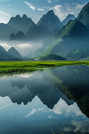桂林山水阳朔旅行摄影图