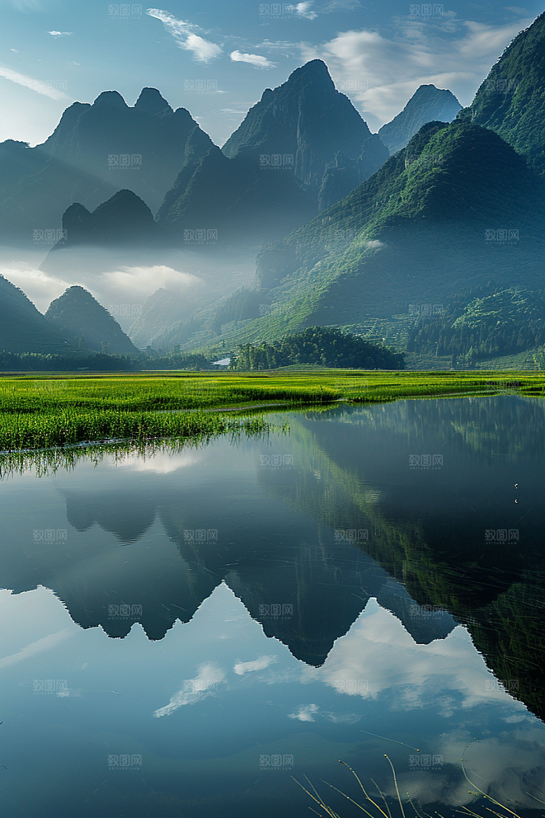桂林山水阳朔旅行摄影图