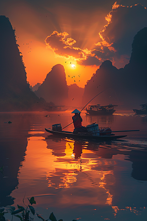 桂林山水风光广西摄影图