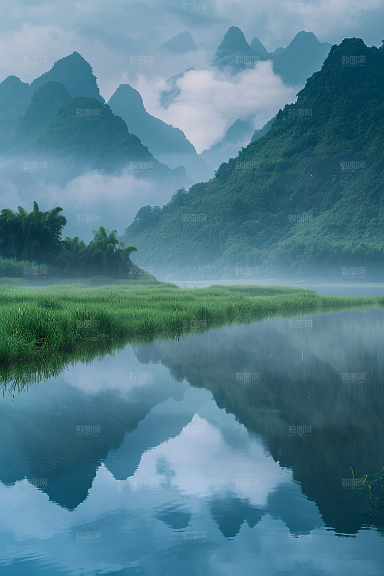 桂林山水山川漓江摄影图
