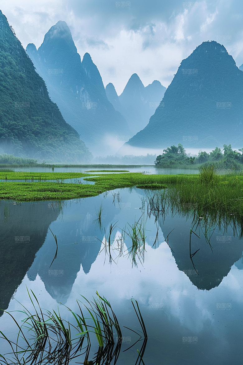 桂林山水阳朔精致摄影图