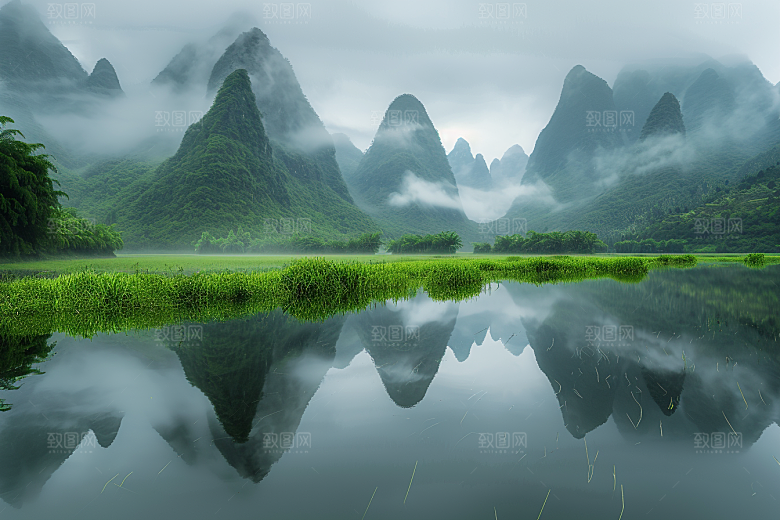 桂林山水旅行精致摄影图