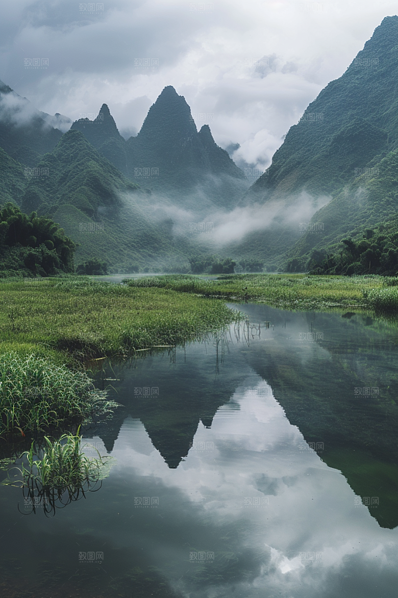 桂林山水旅游大气摄影图