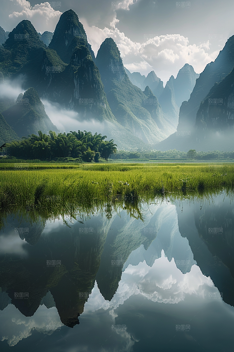 桂林山水精致阳朔摄影图