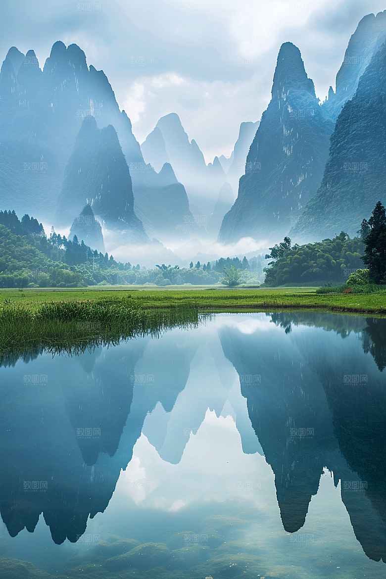 桂林山水旅行山川摄影图