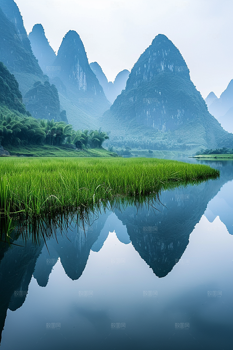 桂林山水旅行广西摄影图