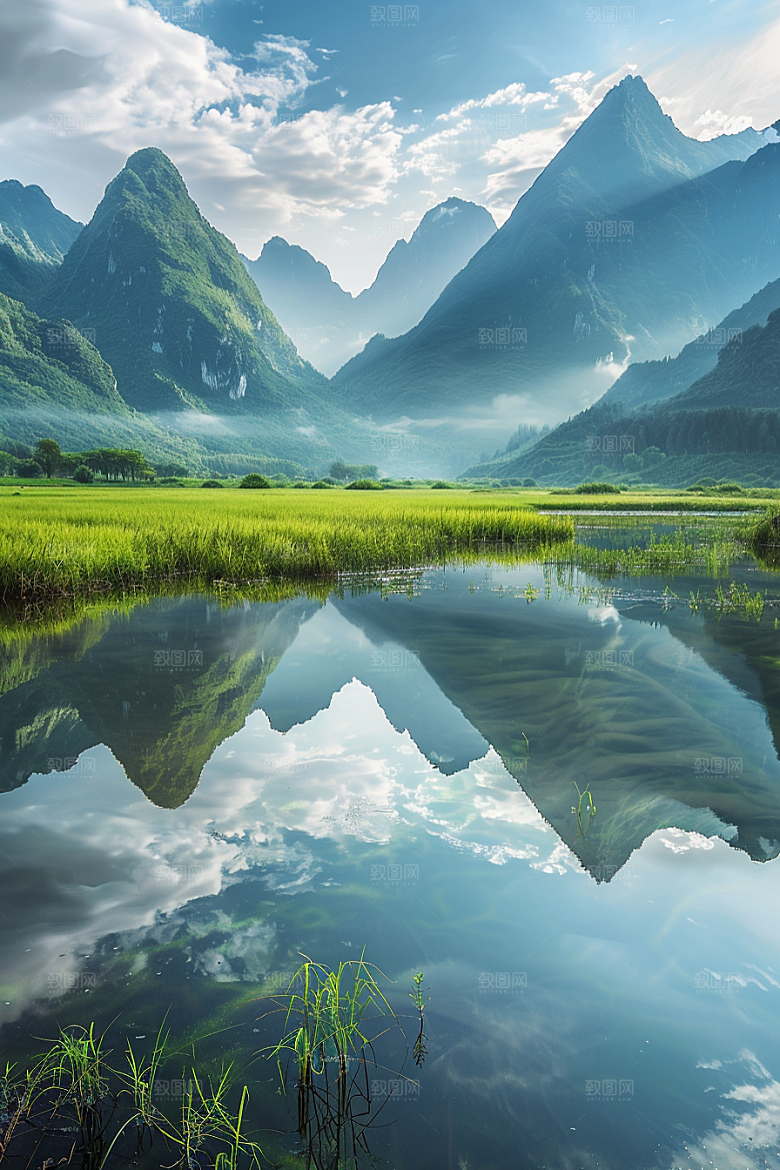 桂林山水精致河流摄影图