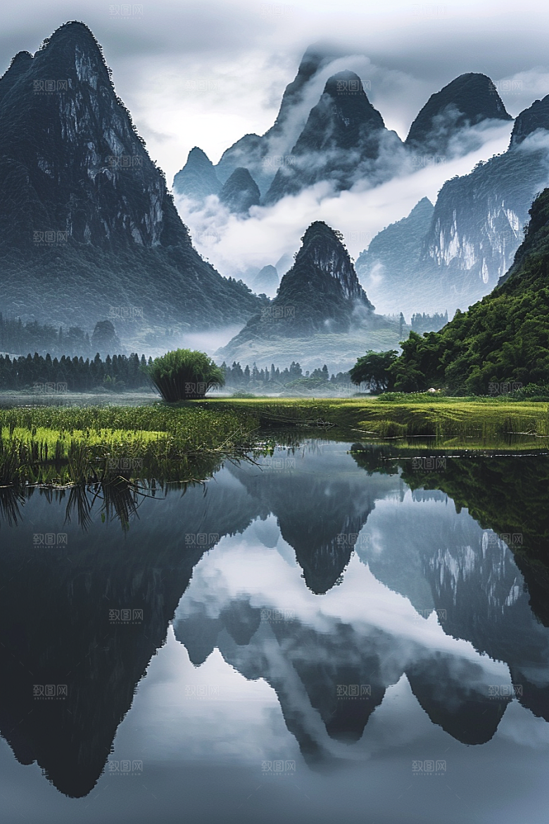 桂林山水旅行风光摄影图
