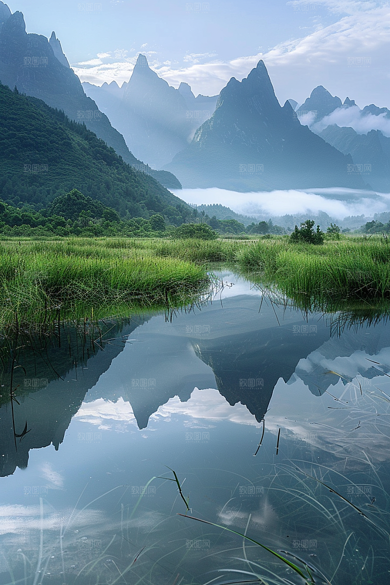 桂林山水风光阳朔摄影图