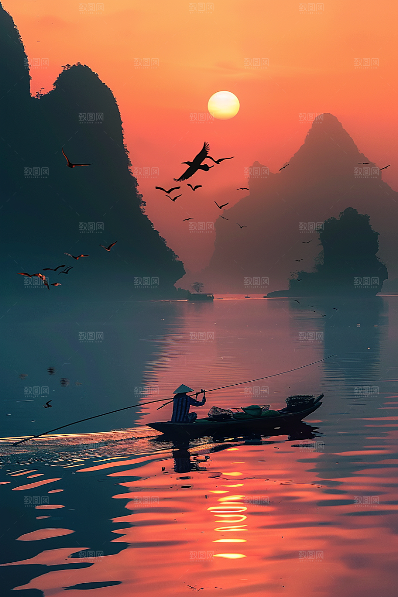 桂林山水风光旅行摄影图