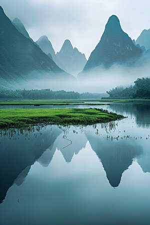 桂林山水河流自然摄影图