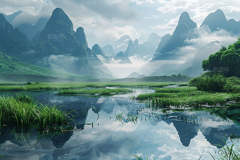 桂林山水精致风光摄影图
