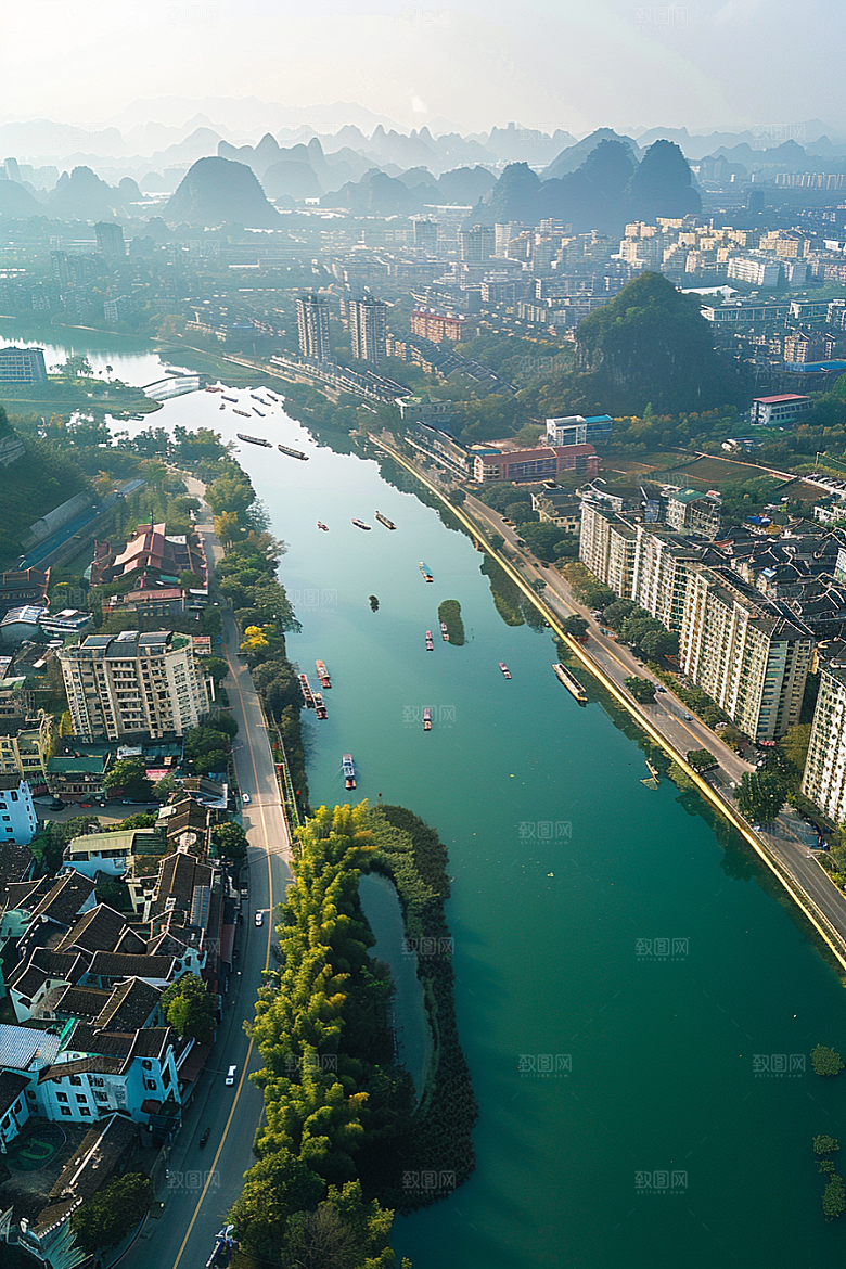 桂林山水高清河流摄影图