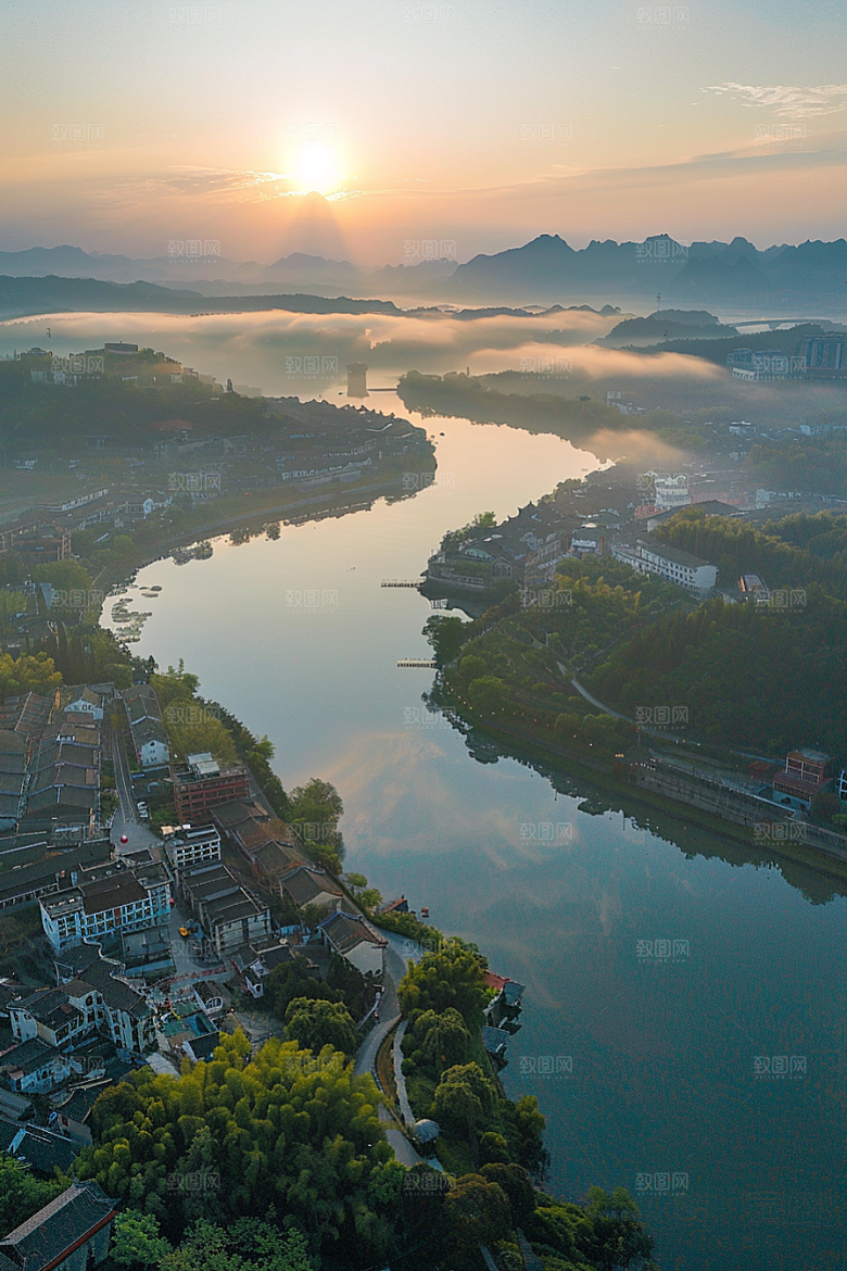 桂林山水大气河流摄影图